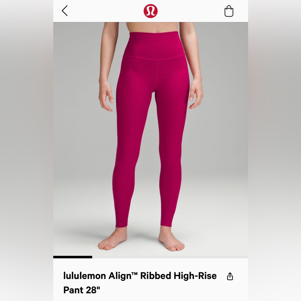 Lululemon align ribbed HR pant 28”